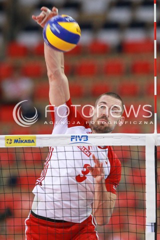  18.06.2017 LODZ <br />SIATKOWKA MEZCZYZN <br />LIGA SWIATOWA 2017 <br />FIVB VOLLEYBALL WORLD LEAGUE 2017 <br />MECZ POLSKA - IRAN ( Poland - USA ) <br />N/Z DAWID KONARSKI SYLWETKA ATAK <br /> 
