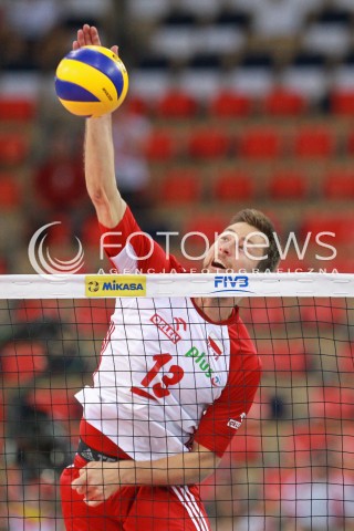  18.06.2017 LODZ <br />SIATKOWKA MEZCZYZN <br />LIGA SWIATOWA 2017 <br />FIVB VOLLEYBALL WORLD LEAGUE 2017 <br />MECZ POLSKA - IRAN ( Poland - USA ) <br />N/Z MICHAL KUBIAK SYLWETKA ATAK <br /> 