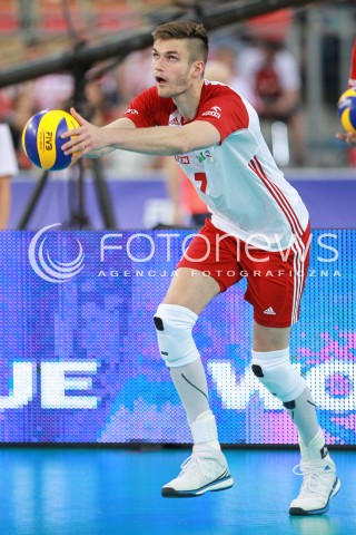  18.06.2017 LODZ <br />SIATKOWKA MEZCZYZN <br />LIGA SWIATOWA 2017 <br />FIVB VOLLEYBALL WORLD LEAGUE 2017 <br />MECZ POLSKA - IRAN ( Poland - USA ) <br />N/Z KAROL KLOS SYLWETKA <br /> 