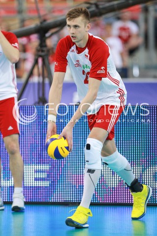  18.06.2017 LODZ <br />SIATKOWKA MEZCZYZN <br />LIGA SWIATOWA 2017 <br />FIVB VOLLEYBALL WORLD LEAGUE 2017 <br />MECZ POLSKA - IRAN ( Poland - USA ) <br />N/Z MATEUSZ BIENIEK SYLWETKA <br /> 