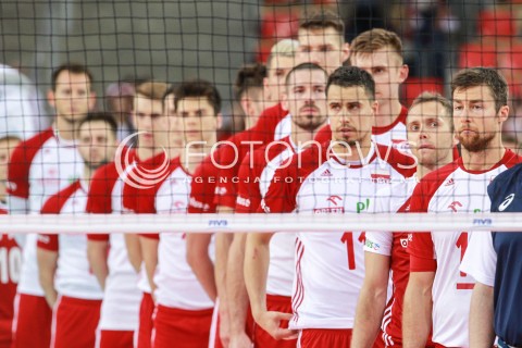  18.06.2017 LODZ <br />SIATKOWKA MEZCZYZN <br />LIGA SWIATOWA 2017 <br />FIVB VOLLEYBALL WORLD LEAGUE 2017 <br />MECZ POLSKA - IRAN ( Poland - USA ) <br />N/Z MICHAL KUBIAK FABIAN DRZYZGA PAWEL ZATORSKI DAWID KONARSKI <br /> 