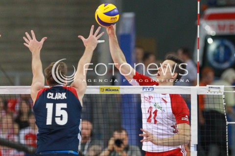  18.06.2017 LODZ <br />SIATKOWKA MEZCZYZN <br />LIGA SWIATOWA 2017 <br />FIVB VOLLEYBALL WORLD LEAGUE 2017 <br />MECZ POLSKA - IRAN ( Poland - USA ) <br />N/Z RAFAL BUSZEK <br /> 