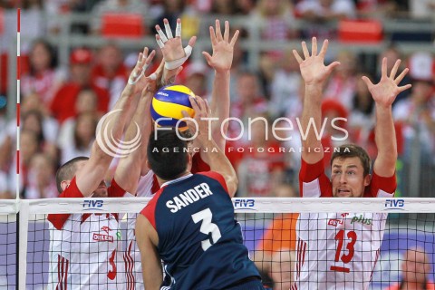  18.06.2017 LODZ <br />SIATKOWKA MEZCZYZN <br />LIGA SWIATOWA 2017 <br />FIVB VOLLEYBALL WORLD LEAGUE 2017 <br />MECZ POLSKA - IRAN ( Poland - USA ) <br />N/Z MICHAL KUBIAK BLOK<br /> 