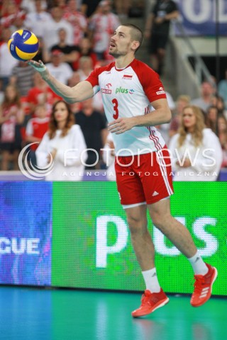  18.06.2017 LODZ <br />SIATKOWKA MEZCZYZN <br />LIGA SWIATOWA 2017 <br />FIVB VOLLEYBALL WORLD LEAGUE 2017 <br />MECZ POLSKA - IRAN ( Poland - USA ) <br />N/Z DAWID KONARSKI SYLWETKA <br /> 