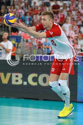  18.06.2017 LODZ <br />SIATKOWKA MEZCZYZN <br />LIGA SWIATOWA 2017 <br />FIVB VOLLEYBALL WORLD LEAGUE 2017 <br />MECZ POLSKA - IRAN ( Poland - USA ) <br />N/Z MATEUSZ BIENIEK SYLWETKA <br /> 