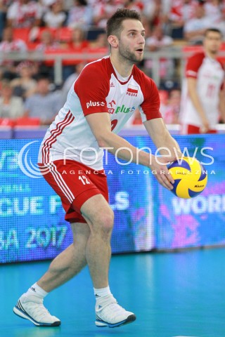  18.06.2017 LODZ <br />
SIATKOWKA MEZCZYZN <br />
LIGA SWIATOWA 2017 <br />
FIVB VOLLEYBALL WORLD LEAGUE 2017 <br />
MECZ POLSKA - IRAN ( Poland - USA ) <br />
N/Z GRZEGORZ LOMACZ SYLWETKA <br />
 