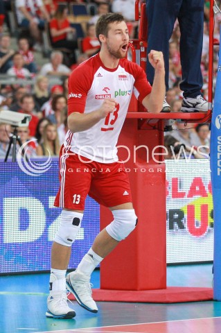  18.06.2017 LODZ <br />SIATKOWKA MEZCZYZN <br />LIGA SWIATOWA 2017 <br />FIVB VOLLEYBALL WORLD LEAGUE 2017 <br />MECZ POLSKA - IRAN ( Poland - USA ) <br />N/Z MICHAL KUBIAK RADOSC EMOCJE SYLWETKA <br /> 