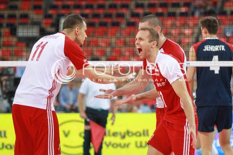  18.06.2017 LODZ <br />
SIATKOWKA MEZCZYZN <br />
LIGA SWIATOWA 2017 <br />
FIVB VOLLEYBALL WORLD LEAGUE 2017 <br />
MECZ POLSKA - IRAN ( Poland - USA ) <br />
N/Z PAWEL ZATORSKI FABIAN DRZYZGA RADOSC EMOCJE <br />
 
