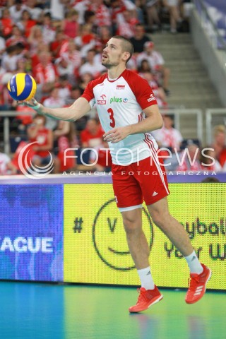  18.06.2017 LODZ <br />
SIATKOWKA MEZCZYZN <br />
LIGA SWIATOWA 2017 <br />
FIVB VOLLEYBALL WORLD LEAGUE 2017 <br />
MECZ POLSKA - IRAN ( Poland - USA ) <br />
N/Z DAWID KONARSKI SYLWETKA <br />
 