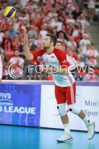  18.06.2017 LODZ <br />
SIATKOWKA MEZCZYZN <br />
LIGA SWIATOWA 2017 <br />
FIVB VOLLEYBALL WORLD LEAGUE 2017 <br />
MECZ POLSKA - IRAN ( Poland - USA ) <br />
N/Z MICHAL KUBIAK SYLWETKA <br />
 