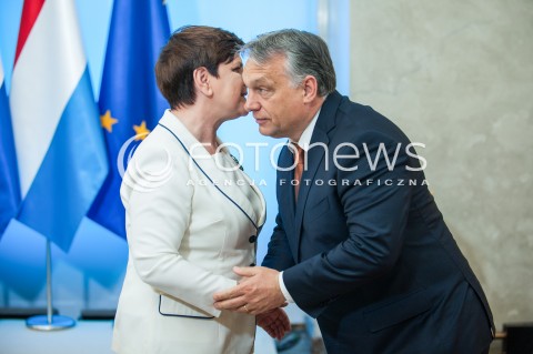  19.06.2017 WARSZAWA<br />SPOTKANIE PANSTW GRUPY WYSZEHRADZKIEJ ORAZ BENELUKSU<br />N/Z PREMIER BEATA SZYDLO VIKTOR ORBAN<br /> 