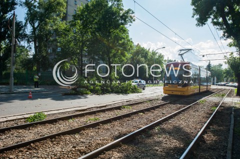  29.06.2017 WARSZAWA<br />EFEKTY BURZY<br />N/Z POWALONE DRZEWO TRAMWAJ<br /> 
