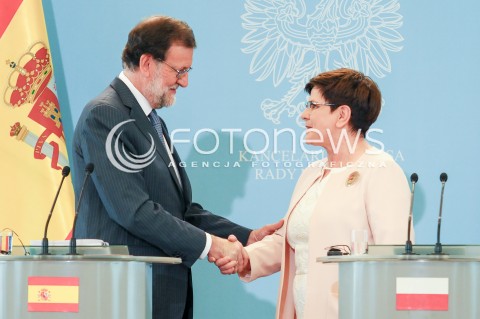  30.06.2017 WARSZAWA<br />WIZYTA PREMIERA HISZPANII <br />N/Z PREMIER BEATA SZYDLO MARIANO RAJOY<br /> 