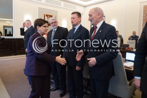  05.07.2017 WARSZAWA <br />POSIEDZENIE RADY MINISTROW <br />N/Z PREMIER BEATA SZYDLO WITOLD WASZCZYKOWSKI MARIUSZ BLASZCZAK ANTONI MACIEREWICZ<br /> 
