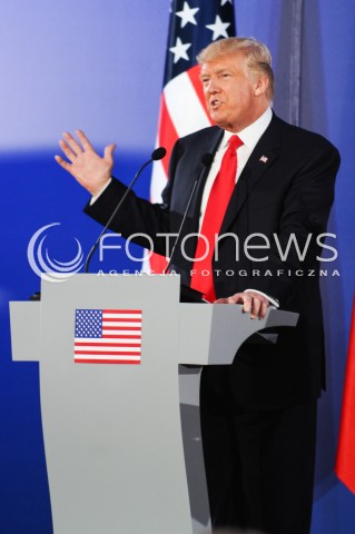  06.07.2017 WARSZAWA<br />SZCZYT INICJATYWY TROJMORZA<br />N/Z PREZYDENT USA DONALD JOHN TRUMP<br /> 