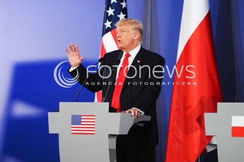  06.07.2017 WARSZAWA<br />SZCZYT INICJATYWY TROJMORZA<br />N/Z PREZYDENT USA DONALD JOHN TRUMP<br /> 
