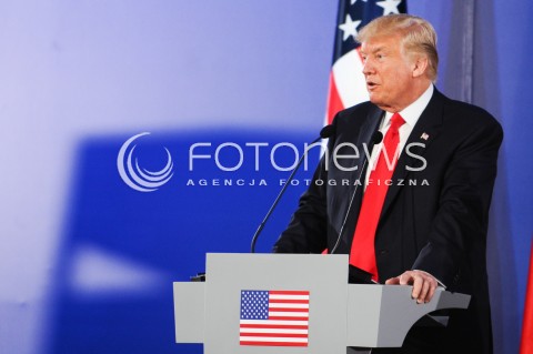 06.07.2017 WARSZAWA<br />SZCZYT INICJATYWY TROJMORZA<br />N/Z PREZYDENT USA DONALD JOHN TRUMP<br /> 