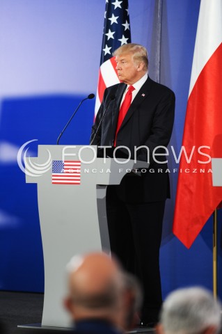  06.07.2017 WARSZAWA<br />SZCZYT INICJATYWY TROJMORZA<br />N/Z PREZYDENT USA DONALD JOHN TRUMP<br /> 