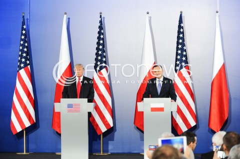  06.07.2017 WARSZAWA<br />SZCZYT INICJATYWY TROJMORZA<br />N/Z PREZYDENT USA DONALD JOHN TRUMP<br /> 
