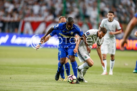  07.07.2017 WARSZAWA PILKA NOZNA <br />
FOOTBALL SUPERPUCHAR STADION LEGII<br />
MECZ LEGIA WARSZAWA - ARKA GDYNIA<br />
N/Z YANNICK SAMBEA KASPER HAMALAINEN <br />
 