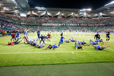  07.07.2017 WARSZAWA PILKA NOZNA <br />
FOOTBALL SUPERPUCHAR STADION LEGII<br />
MECZ LEGIA WARSZAWA - ARKA GDYNIA<br />
N/Z RADOSC DRUZYNY ARKA GDYNIA ZE ZDOBYCIA PUCHARU POLSKI<br />
 