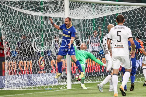  07.07.2017 WARSZAWA PILKA NOZNA <br />
FOOTBALL SUPERPUCHAR STADION LEGII<br />
MECZ LEGIA WARSZAWA - ARKA GDYNIA<br />
N/Z GOL BRAMKA DLA ARKI GDYNIA<br />
 