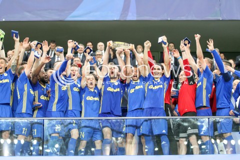  07.07.2017 WARSZAWA PILKA NOZNA <br />
FOOTBALL SUPERPUCHAR STADION LEGII<br />
MECZ LEGIA WARSZAWA - ARKA GDYNIA<br />
N/Z RADOSC DRUZYNY ARKA GDYNIA Z DOBYCIA PUCHARU POLSKI<br />
 