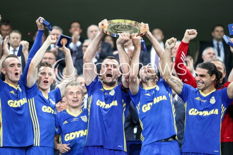  07.07.2017 WARSZAWA PILKA NOZNA <br />
FOOTBALL SUPERPUCHAR STADION LEGII<br />
MECZ LEGIA WARSZAWA - ARKA GDYNIA<br />
N/Z RADOSC DRUZYNY ARKA GDYNIA Z DOBYCIA PUCHARU POLSKI<br />
 
