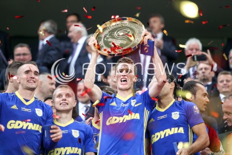  07.07.2017 WARSZAWA PILKA NOZNA <br />
FOOTBALL SUPERPUCHAR STADION LEGII<br />
MECZ LEGIA WARSZAWA - ARKA GDYNIA<br />
N/Z RADOSC DRUZYNY ARKA GDYNIA Z DOBYCIA PUCHARU POLSKI<br />
 