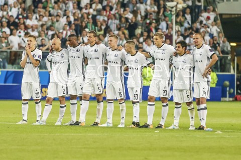  07.07.2017 WARSZAWA <br />
PILKA NOZNA FOOTBALL SUPERPUCHAR <br />
MECZ LEGIA WARSZAWA - ARKA GDYNIA <br />
N/Z ZAWODNICY LEGII W OCZEKIWANIU NA WYNIK KOLEJNEGO KARNEGO<br />
<br />
 