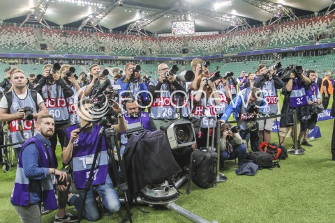  07.07.2017 WARSZAWA <br />
PILKA NOZNA FOOTBALL SUPERPUCHAR <br />
MECZ LEGIA WARSZAWA - ARKA GDYNIA <br />
N/Z DZIENNIKARZE MEDIA FOTOREPORTERZY <br />
 
