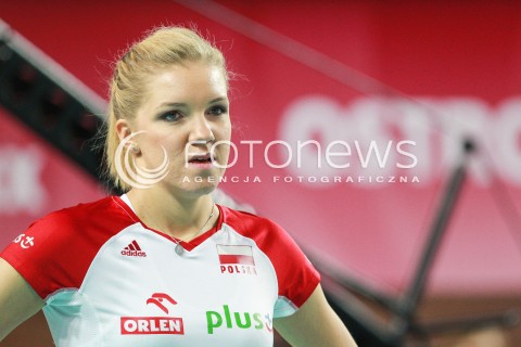  14.07.2017 OSTROWIEC SWIETOKRZYSKI <br />SIATKOWKA KOBIET <br />WORLD GRAND PRIX II DYWIZJI 2017 FIVB VOLLEYBALL <br />MECZ POLSKA - PERU ( POLAND - PERU ) <br />N/Z AGNIESZKA KAKOLEWSKA SYLWETKA <br /> 