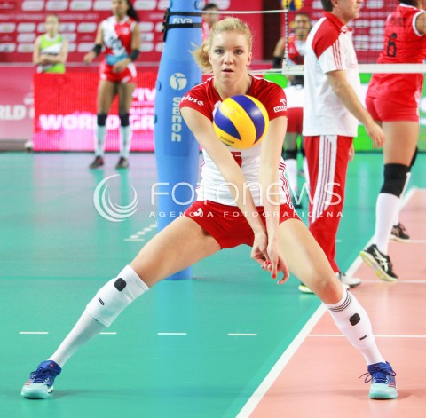  14.07.2017 OSTROWIEC SWIETOKRZYSKI <br />SIATKOWKA KOBIET <br />WORLD GRAND PRIX II DYWIZJI 2017 FIVB VOLLEYBALL <br />MECZ POLSKA - PERU ( POLAND - PERU ) <br />N/Z AGNIESZKA KAKOLEWSKA SYLWETKA <br /> 