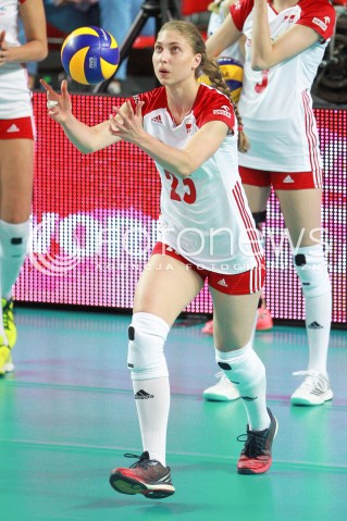  14.07.2017 OSTROWIEC SWIETOKRZYSKI <br />SIATKOWKA KOBIET <br />WORLD GRAND PRIX II DYWIZJI 2017 FIVB VOLLEYBALL <br />MECZ POLSKA - PERU ( POLAND - PERU ) <br />N/Z MALGORZATA JASEK SYLWETKA <br /> 