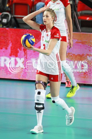  14.07.2017 OSTROWIEC SWIETOKRZYSKI <br />SIATKOWKA KOBIET <br />WORLD GRAND PRIX II DYWIZJI 2017 FIVB VOLLEYBALL <br />MECZ POLSKA - PERU ( POLAND - PERU ) <br />N/Z KLAUDIA ALAGIERSKA SYLWETKA <br /> 