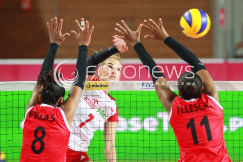  14.07.2017 OSTROWIEC SWIETOKRZYSKI <br />SIATKOWKA KOBIET <br />WORLD GRAND PRIX II DYWIZJI 2017 FIVB VOLLEYBALL <br />MECZ POLSKA - PERU ( POLAND - PERU ) <br />N/Z BERENIKA TOMSIA <br /> 