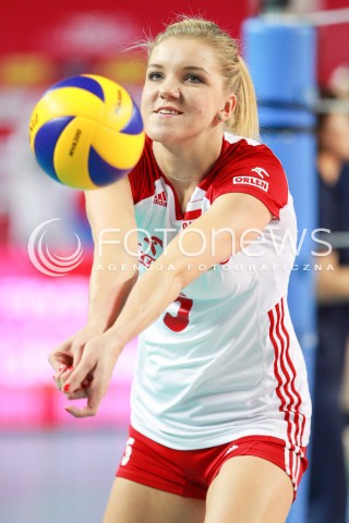  16.07.2017 OSTROWIEC SWIETOKRZYSKI <br />SIATKOWKA KOBIET <br />WORLD GRAND PRIX II DYWIZJI 2017 FIVB VOLLEYBALL <br />MECZ POLSKA - KOREA POLUDNIOWA ( POLAND - KOREA ) <br />N/Z AGNIESZKA KAKOLEWSKA SYLWETKA <br /> 