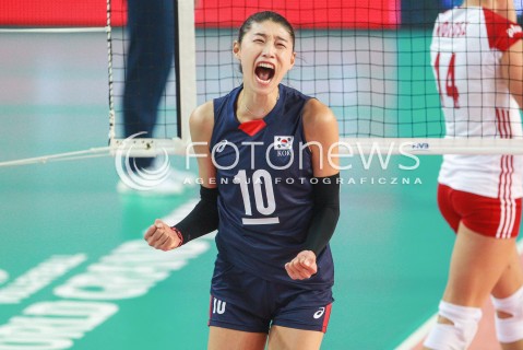  16.07.2017 OSTROWIEC SWIETOKRZYSKI <br />SIATKOWKA KOBIET <br />WORLD GRAND PRIX II DYWIZJI 2017 FIVB VOLLEYBALL <br />MECZ POLSKA - KOREA POLUDNIOWA ( POLAND - KOREA ) <br />N/Z YEON KOUNG KIM RADOSC EMOCJE SYLWETKA <br /> 