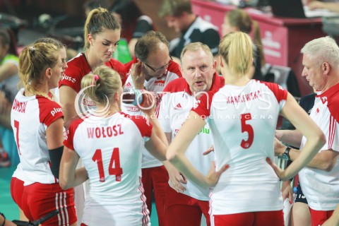 16.07.2017 OSTROWIEC SWIETOKRZYSKI <br />SIATKOWKA KOBIET <br />WORLD GRAND PRIX II DYWIZJI 2017 FIVB VOLLEYBALL <br />MECZ POLSKA - KOREA POLUDNIOWA ( POLAND - KOREA ) <br />N/Z JACEK NAWROCKI - I TRENER ( HEAD COACH ) <br /> 