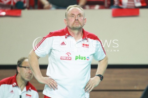  16.07.2017 OSTROWIEC SWIETOKRZYSKI <br />SIATKOWKA KOBIET <br />WORLD GRAND PRIX II DYWIZJI 2017 FIVB VOLLEYBALL <br />MECZ POLSKA - KOREA POLUDNIOWA ( POLAND - KOREA ) <br />N/Z JACEK NAWROCKI - I TRENER ( HEAD COACH ) SYLWETKA <br /> 