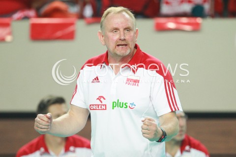  16.07.2017 OSTROWIEC SWIETOKRZYSKI <br />SIATKOWKA KOBIET <br />WORLD GRAND PRIX II DYWIZJI 2017 FIVB VOLLEYBALL <br />MECZ POLSKA - KOREA POLUDNIOWA ( POLAND - KOREA ) <br />N/Z JACEK NAWROCKI - I TRENER ( HEAD COACH ) SYLWETKA RADOSC EMOCJE <br /> 
