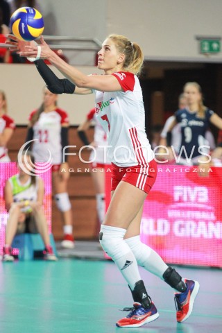  16.07.2017 OSTROWIEC SWIETOKRZYSKI <br />SIATKOWKA KOBIET <br />WORLD GRAND PRIX II DYWIZJI 2017 FIVB VOLLEYBALL <br />MECZ POLSKA - KOREA POLUDNIOWA ( POLAND - KOREA ) <br />N/Z BERENIKA TOMSIA SYLWETKA <br /> 
