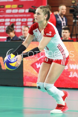  16.07.2017 OSTROWIEC SWIETOKRZYSKI <br />SIATKOWKA KOBIET <br />WORLD GRAND PRIX II DYWIZJI 2017 FIVB VOLLEYBALL <br />MECZ POLSKA - KOREA POLUDNIOWA ( POLAND - KOREA ) <br />N/Z MARTYNA GRAJBER SYLWETKA <br /> 