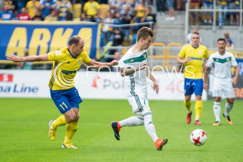  16.07.2017 GDANSK PILKA NOZNA<br />EKSTRAKLASA SEZON 2017/2018<br />MECZ ARKA GDYNIA - SLASK WROCLAW<br />N/Z (L) RAFAL SIEMASZKO (P) JAKUB KOSECKI<br /> 