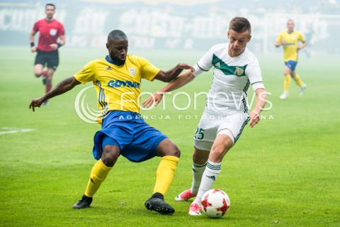  16.07.2017 GDANSK PILKA NOZNA<br />EKSTRAKLASA SEZON 2017/2018<br />MECZ ARKA GDYNIA - SLASK WROCLAW<br />N/Z (L) YANNICK SAMBEA (P) ADRIAN LYSZCZARZ<br /> 