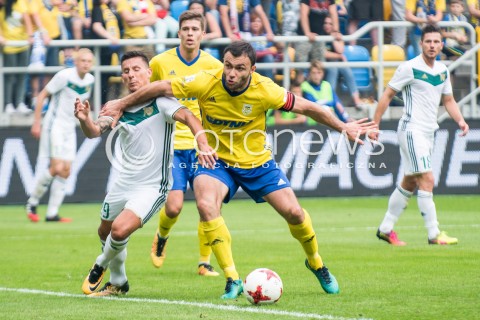  16.07.2017 GDANSK PILKA NOZNA<br />EKSTRAKLASA SEZON 2017/2018<br />MECZ ARKA GDYNIA - SLASK WROCLAW<br />N/Z (L) ARKADIUSZ PIECH (P) KRZYSZTOF SOBIERAJ<br /> 
