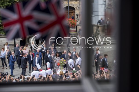  18.07.2017 GDANSK<br />WIZYTA KSIEZNEJ KATE I KSIECIA WILLIAMA W GDANSKU  <br />N/Z PREZYDENT MIASTA GDANSK PAWEL ADAMOWICZ KSIEZNA KATE KATARZYNA MIDDLETON - ( KSIEZNA CAMBRIDGE ) KSIAZE WILLIAM<br /> 