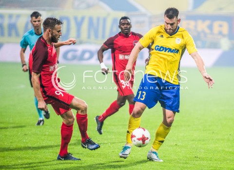  27.07.2017 GDYNIA<br />MECZ 3. RUNDY ELIMINACJI LIGI EUROPY UEFA SEZON 2017/2018 W PILCE NOZNEJ<br />3. QUALIFYING ROUND UEFA EUROPA LEAGUE SEASON 2017/2018 FOOTBALL<br />ARKA GDYNIA - FC MIDTJYLLAND<br />N/Z GRZEGORZ PIESIO JANUS DRACHMANN<br /> 