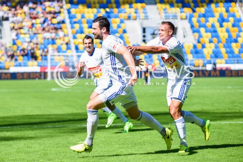  30.07.2017 GDYNIA <br />PILKA NOZNA - EKSTRAKLASA SEZON 2017/2018<br />MECZ ARKA GDYNIA - WISLA PLOCK<br />N/Z DAMIAN BYRTEK RADOSC BRAMKA GOL<br /> 