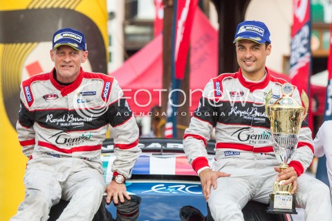  05.08.2017 RZESZOW <br />26. RAJD RZESZOWSKI <br />META I DEKORACJA ZAWODNIKOW <br />N/Z BRYAN BOUFFIER GILBERT DINI - ZWYCIEZCA<br /> 